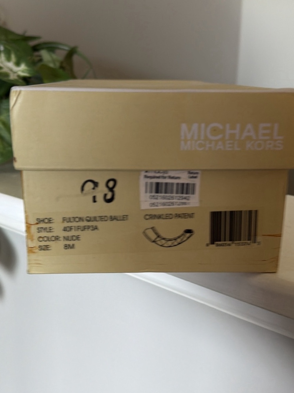 Michael Kors Beige Quilted Leather MK Logo Ballet Flats - Picture 5 of 5